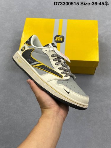 Customized Sneakers Travis Scott X Fragment Design X Air Jordan 1 Low Og Sp Aj1