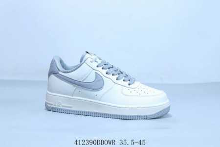 Nike Air Force 1 Af1 Low-Top Casual Skate Shoes Gray-White Product Code Nk6369-5 - Click Image to Close