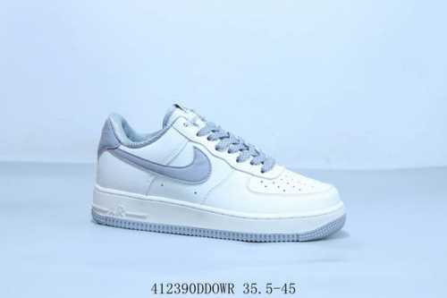 Nike Air Force 1 Af1 Low-Top Casual Skate Shoes Gray-White Product Code Nk6369-5
