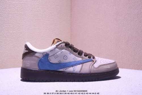 Travis Scott X Jordan Air Jordan 1 Low Lv Collaboration Blue Gray Brown Reverse