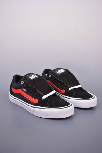 vans Old Skool Faulkner Black Red Vans Official Non-Slip Lightweight Low-Top