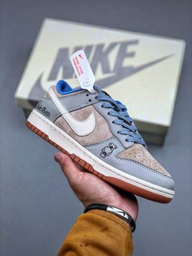 Nike Dunk Low Retro Violent Bear Gray-Blue Colorway Diy High-End Customization L