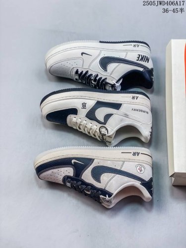 Overseas Limited Sale Company-Level Nike Air Force 1 '07 Low Burberry Joint--Bla