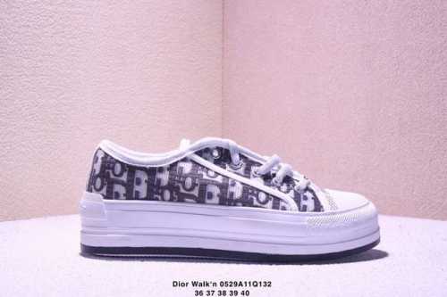 Genuine Dior Walk N Series Presbyopia Embroidered Thick-Soled Canvas Shoes Casua
