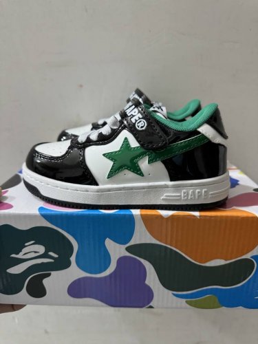 New Bape Sta Kids' Spring/Summer Letter Velcro Contrast Star Logo Casual Skate S
