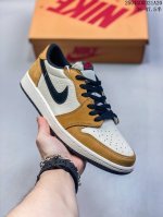 Genuine Label With Half Size Air Jordan 1 Low Aj1 Brown And White Low-Top Retro