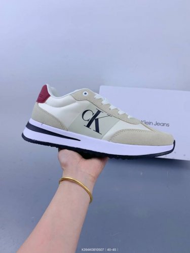 Ckj Calvin Klein Jeans Suede Leather Color-Block Lace-Up Low-Top Casual Shoes Si