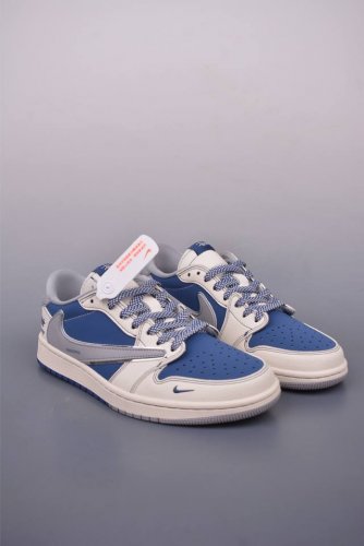Fragment X Travis Scott X Stussy Air Jordan 1 Low Three-Party Joint Inverted Hoo