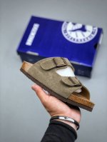 Birkenstock London Suede Leather, A Famous German Shoe Brand, Low-Top Cowhide Su