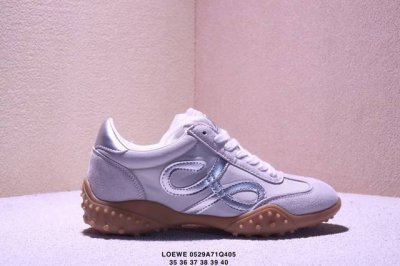 Genuine Label Loewe Ballet Runner Calfskin Round Toe Lace-Up Low-Top Casual Shoe