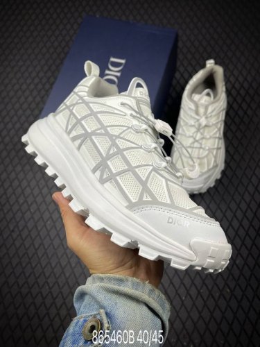 b Authentic Dior B31 Mesh Rubber Round Toe Lace-Up Rattan Pattern Comfortable