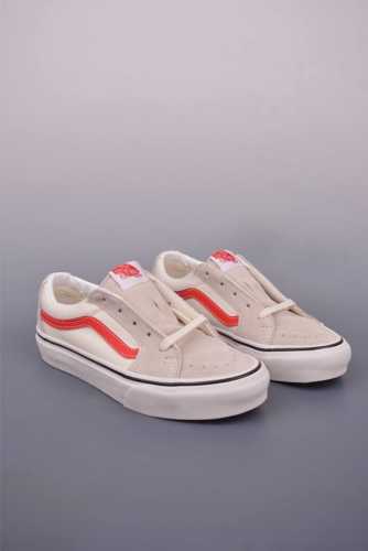vans Sk8-Low White And Red Stripes A New Generation Of Low-Top Vulcanized Can