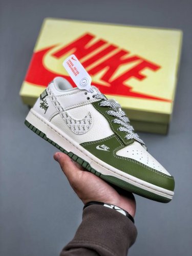 nike Sb Dunk Low X Stussygreen, White, Gray, Starry Skypure Original Factory