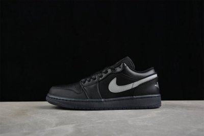 Cj Version Pure Original Air Jordan 1 Low Aj1 Joe 1 Black And White Canvas Patch