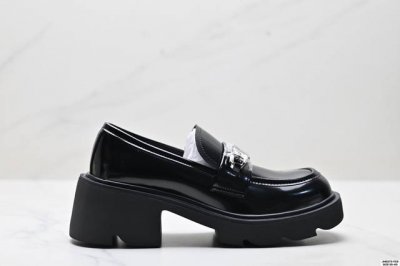Corporate Gg-Cc Boston College Style Leather Shoes Retro British Style Slip-On V