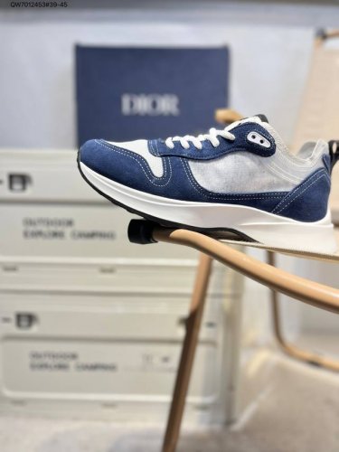 dior Dior Mesh Fabric Retro Thick-Soled Lace-Up Casual Mid-Top Sneakers For M