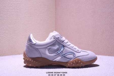 Genuine Label Loewe Ballet Runner Calfskin Round Toe Lace-Up Low-Top Casual Shoe - Click Image to Close