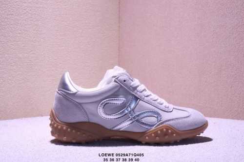 Genuine Label Loewe Ballet Runner Calfskin Round Toe Lace-Up Low-Top Casual Shoe