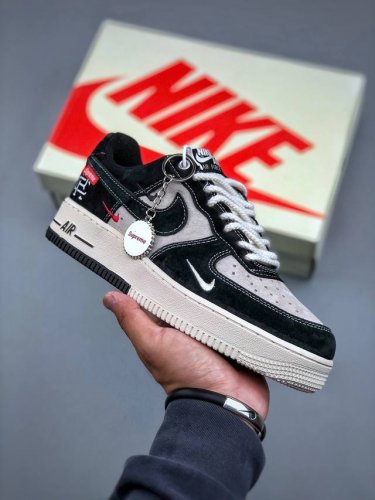 nike Air Force 1'07 Low Sup Co-Branded Black And Gray Small White Hook Air Fo