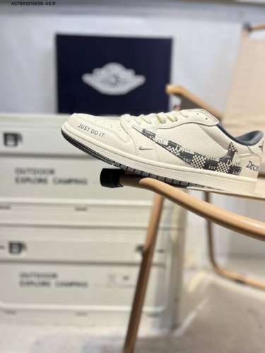 Company-Grade Top Layer Leather Dior X Jordan Air Jordan 1 Low Aj1 Low-Top Serie