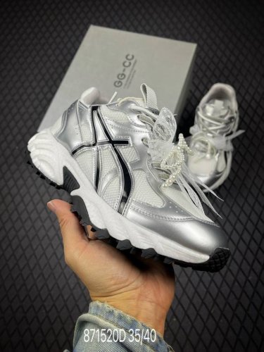 D New Arrival 2025 Zhao Lusi, New Rising Trend Shoe Brand Gg-Cc Lace Pearl Chain