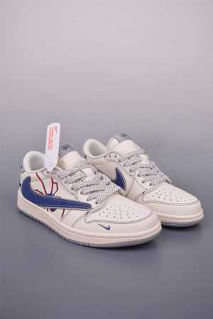 fragment X Travis Scott X Stussy Air Jordan 1 Low Three-Party Joint Inverted - Click Image to Close