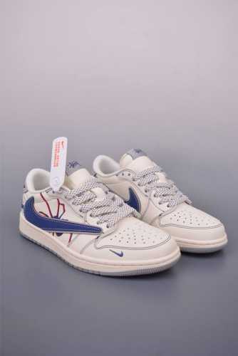 fragment X Travis Scott X Stussy Air Jordan 1 Low Three-Party Joint Inverted