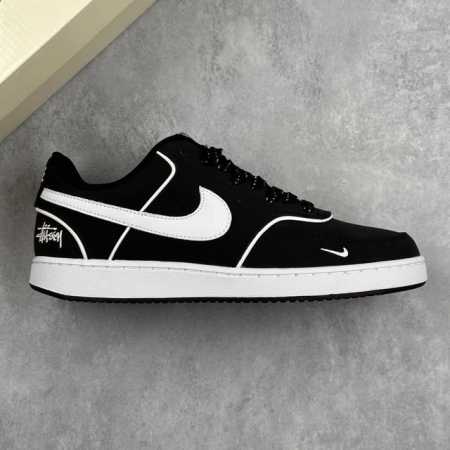 Local Core Private Nike Court Vision Low X Stussy Joint Black And White Small Ho - Click Image to Close