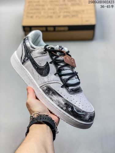Corporate Nike Court Vision 1 Low Phantom Cross Hand-Painted Graffiti Customized
