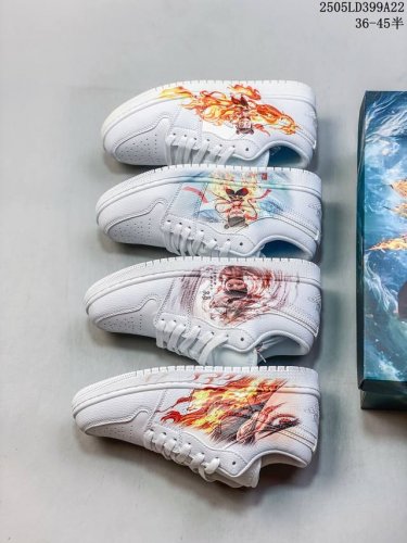 Real Label With Half Size Nike Aj1 Qiao Yi Nezha Low-Top Joint Versatile Casual