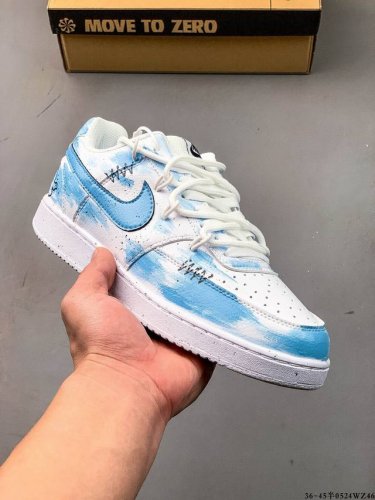 nike Court Vision Low Hand-Painted Graffiti Deconstructed Lace-Up Casual Spor