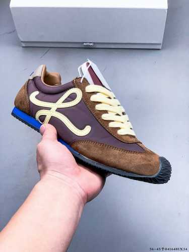 Company Level! Loewe Ballet Runner Calfskin Round Toe Lace-Up Low-Top Lifestyle