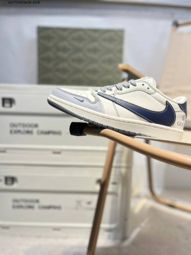 Company-Grade Top-Grain Leather Gucci X Jordan Air Jordan 1 Low Aj1 Low-Top Seri