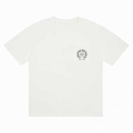 High-End Chrome Hearts Sanskrit Horse Hoof Print Short-Sleeve Shirt! Small Pocke - Click Image to Close