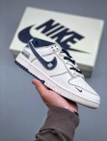 c Version Nike Sb Dunk Low X Undefeated White And Blue Swoosh Pure Original F