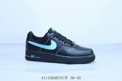 Nike Air Force 1 Af1 Nike Air Force One Casual Sneakers Black And Blue Item Numb