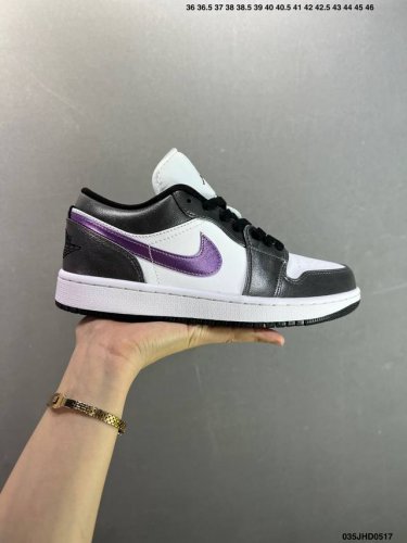 Corporate Jordan Aj1 Low Low-Top Purple And Black Hj5910-105 Brand New Productio