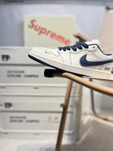 Company-Level Top Layer Leather Supreme X Jordan Air Jordan 1 Low Aj1 Low-Top Se