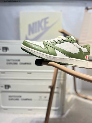 Company-Grade Top-Layer Leather Champion X Jordan Air Jordan 1 Low Aj1 Low-Top S