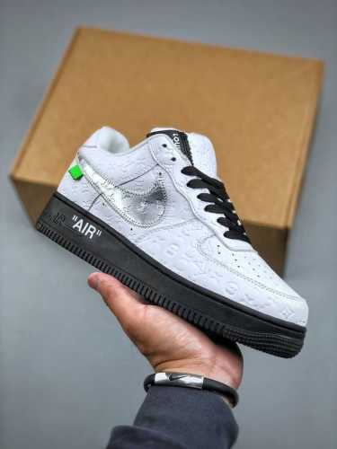 Nike Air Force 1 '07 Low X Lv Trainer Sneaker Joint Black And White Print Air Fo