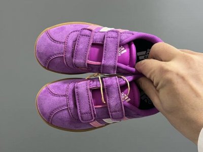 New Adidas Vl College-Style Children's Velcro Casual Shoes Size: 22-37 22-27 Wit