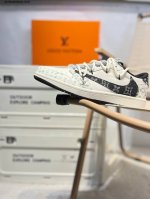 Company-Level Top Layer Leather Lv X Jordan Air Jordan 1 Low Aj1 Low-Top Series