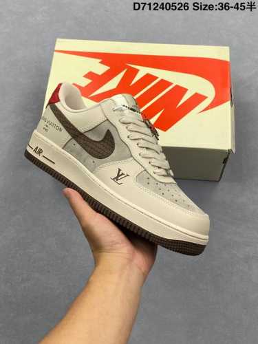 Customized Version Nike Air Force 1'07 Low Lv Joint Beige Red Tail Air Force One