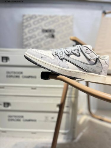 Corporate-Grade Top-Layer Leather The North Face X Jordan Air Jordan 1 Low Aj1 L