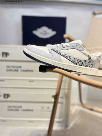 Company-Level First-Layer Leather Dior X Jordan Air Jordan 1 Low Aj1 Low-Top Ser - Click Image to Close