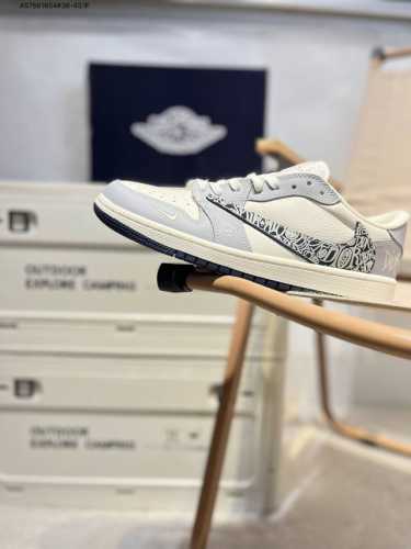 Company-Level First-Layer Leather Dior X Jordan Air Jordan 1 Low Aj1 Low-Top Ser