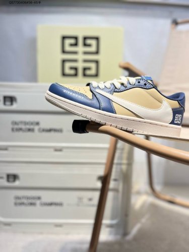 Company-Grade Top-Grain Leather Jordan Air Jordan 1 Low Aj1 Low-Top Series Baske