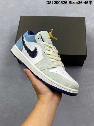 air Jordan Aj1 Low Low-Top White And Blue Denim Terminal Advantage Supply The