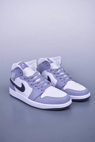 Air Jordan 1 Mid White Purple Tmall Foreign Trade Customer Orders On The Market