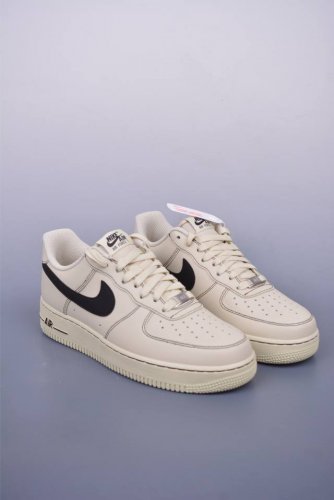 Nike Air Force 1 Low Beige Black Original Last And Original Cardboard To Create